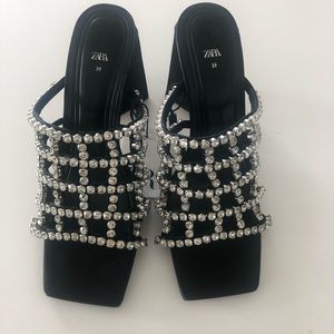 Zara Embellished Rhinestone Heels